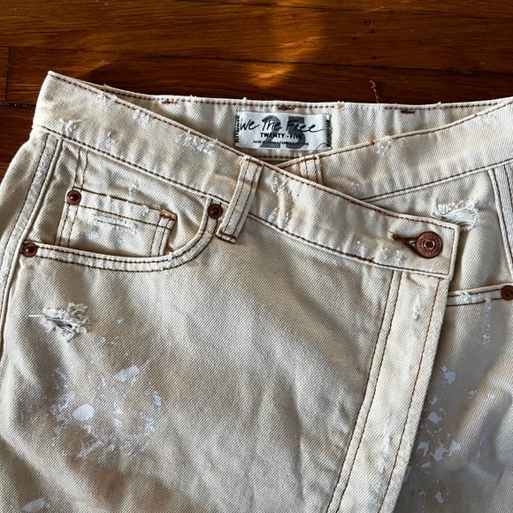 We The Free - Free People Parker Distressed Wrap Mini Skirt - Picture 5 of 6